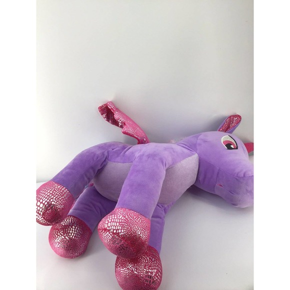 Calplush Winged Unicorn Plush Purple Pink Sparkle Rainbow Mane Tail 16" High - Picture 9 of 12